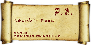 Pakurár Manna névjegykártya